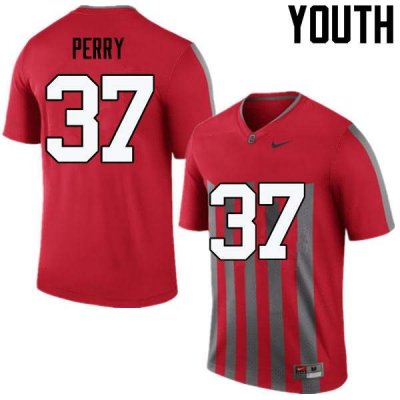 NCAA Ohio State Buckeyes Youth #37 Joshua Perry Throwback Nike Football College Jersey AJP7545TL